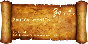 Zsuffa Arzén névjegykártya